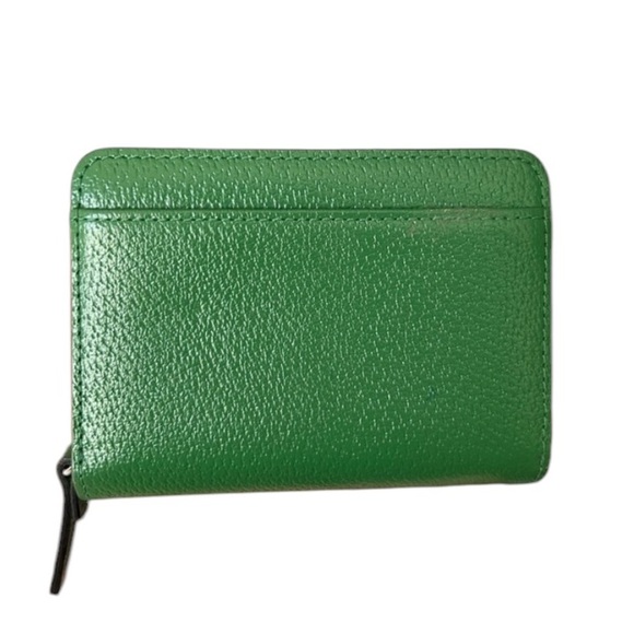 Kate Spade Wellesley Cara Bifold Leather Zip Around Wallet Kelly Green - Picture 2 of 9